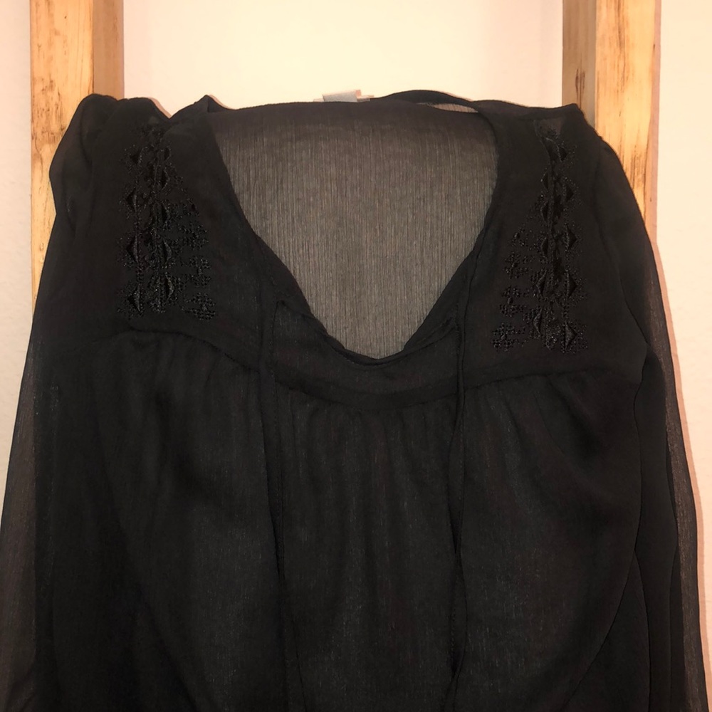 Black sheer blouse